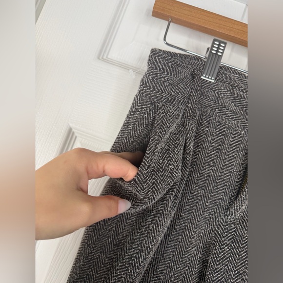 Sz 0 Free People Gray Herringbone Jogger Pants Pleated Trousers $158 MSRP - Picture 5 of 11